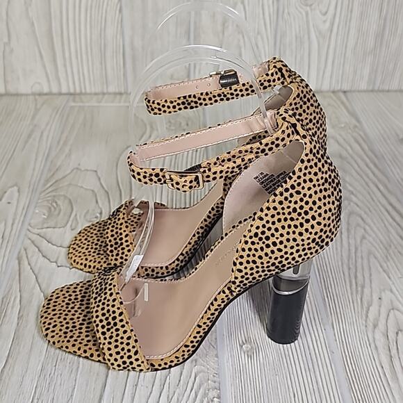BCBGeneration Lexana Animal Print Leather Heeled Sandals Womens Size 5 - Picture 4 of 14